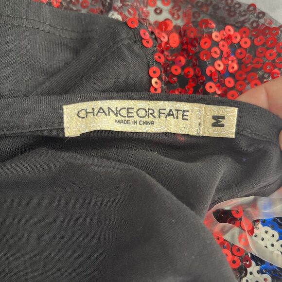 NWT Chance or Fate, Faith & Freedom red, white & blue sequined tank. Sz M - Picture 7 of 11